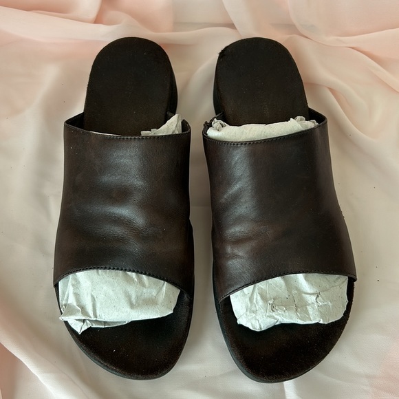 Croft & Barrow Brown Adeline Slide Sandals Shoes Huarache Leather Upper Size 6 - Picture 2 of 9